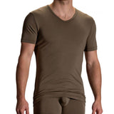 RED2104 T-SHIRT V-NECK REGULAR AUS BAUMWOLLE | OLIVE