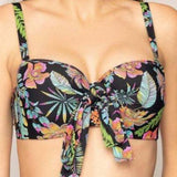 LA TROPICALE NOIR BANDEAU BIKINI-TOP