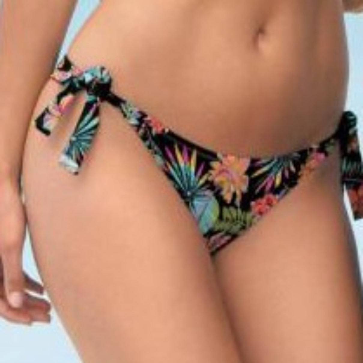 LA TROPICALE NOIR BIKINI SLIP MIT SCHNÜRUNG