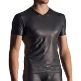 M510 V-NECK TEE REGULAR IN LATEX-OPTIK