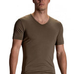 RED2104 T-SHIRT V-NECK REGULAR AUS BAUMWOLLE | OLIVE