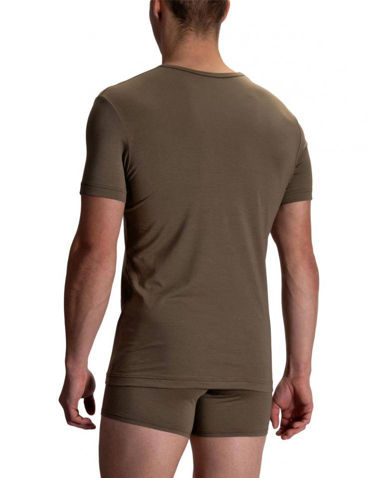 RED2104 T-SHIRT V-NECK REGULAR AUS BAUMWOLLE | OLIVE