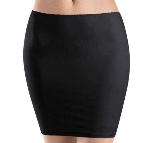 SATIN DELUXE UNTERROCK | SCHWARZ | NATUR