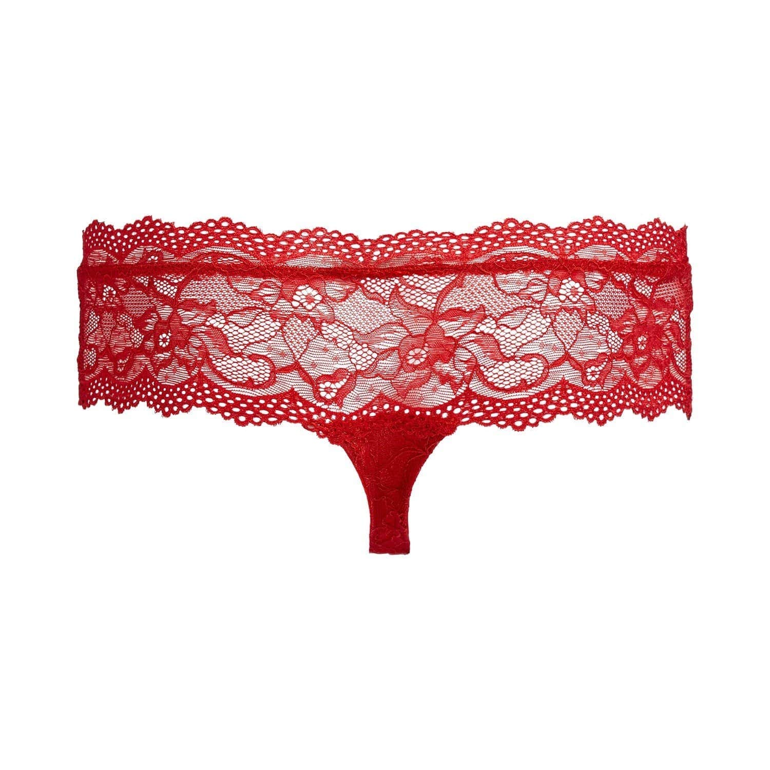 VICTORY STRING PANTY OUVERT GESCHENKSET IN ROT/SCHWARZ